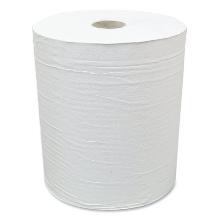 AMERICAN PAPER CONVERTING Hardwound Paper Towels, 1 Ply, Continuous Roll Sheets, 800 ft, White, 6 PK EN8016-6